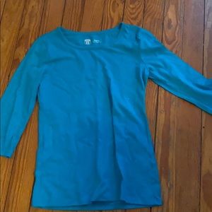 Teal long sleeve girls tee